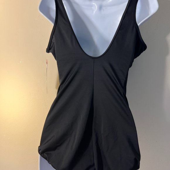New Lands' End New Tugless Tank Swim Suit Scoop Neck Soft Cup Modest  Black M - Picture 6 of 9
